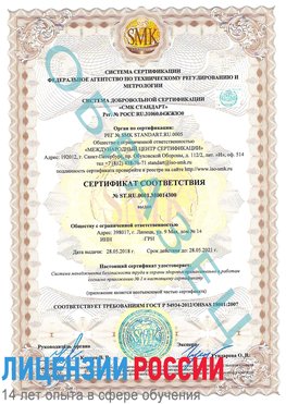 Образец сертификата соответствия Курск Сертификат OHSAS 18001